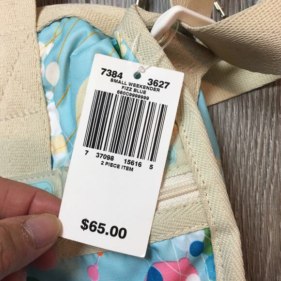 NWT Lesportsac Small Weekender Fizz blue - Picture 2 of 7